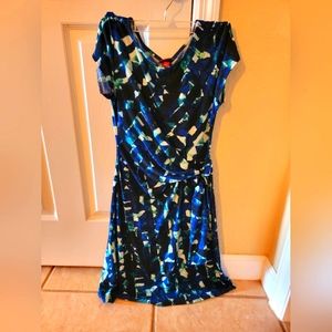 Multicolored Blue & White Dress